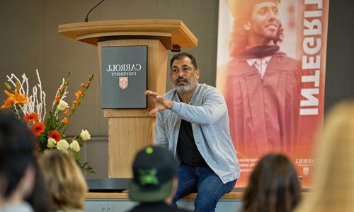 A speaker at the diversity summit